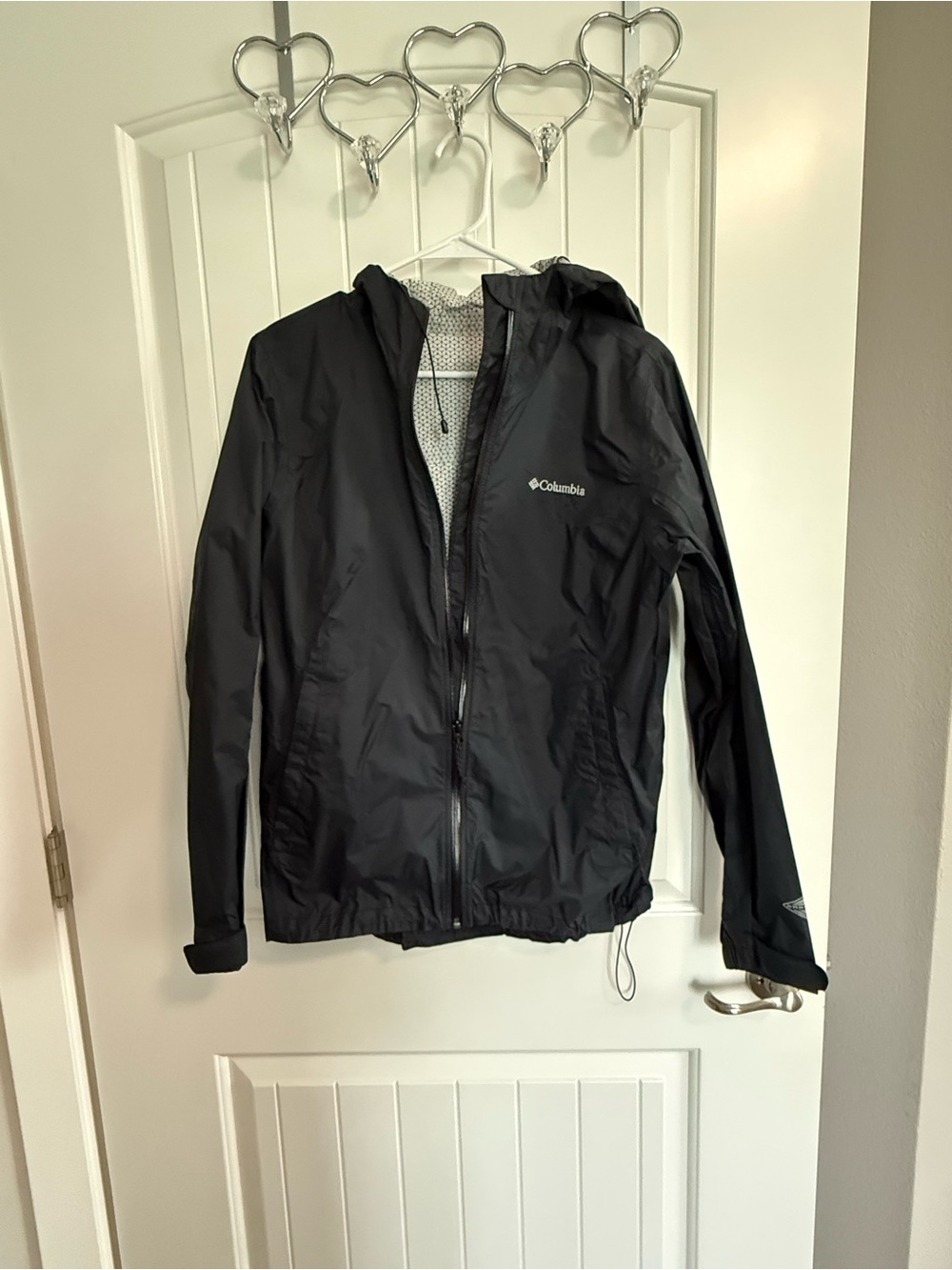 Columbia Men's Black Hooded Rain Shell Jacket